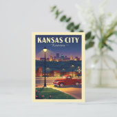 Vintag Kansas City Postkarte (Stehend Vorderseite)