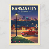 Vintag Kansas City Postkarte (Vorderseite)