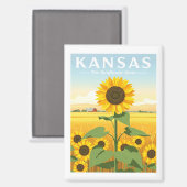 Vintag Kansas Magnet (Vorderseite/Rückseite)