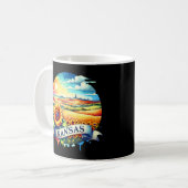 Vintag Kansas Map s - Retro us Staat Kaffeetasse (Vorderseite Links)