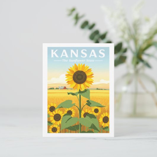 Vintag Kansas Postkarte (Stehend Vorderseite)