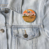 Vintag Kansas Wheat field Travel Poster Button (Beispiel)