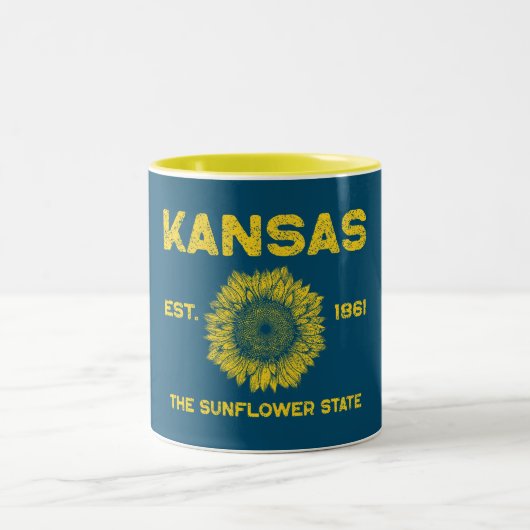 Vintag Kansas Zweifarbige Tasse (Mittel)