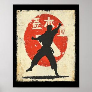 Vintag Karate Not Silhouette Japanischer Mart Poster