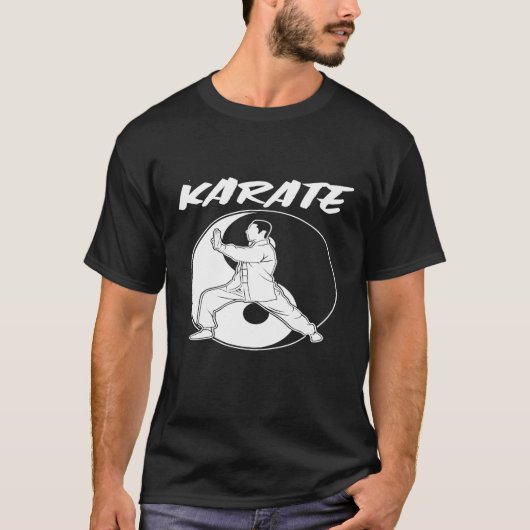 Vintag Karate Yin Yang T - Shirt (Vorderseite)