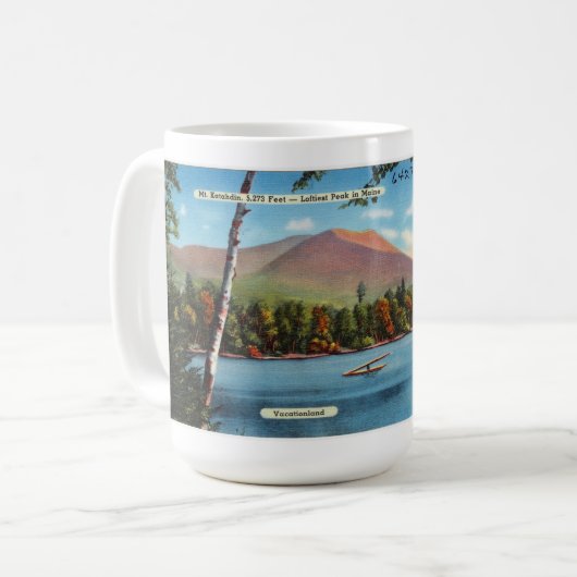 Vintag Katahdin Postcard Kaffeetasse (Vorderseite Links)