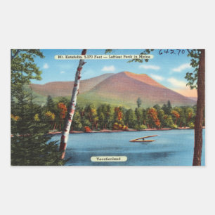 Vintag Katahdin Postcard Rechteckiger Aufkleber