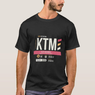 Vintag Kathmandu Ktm Airport Code Retro Travel Da T-Shirt