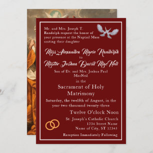 Vintag-katholische Hochzeitseinladung Einladung