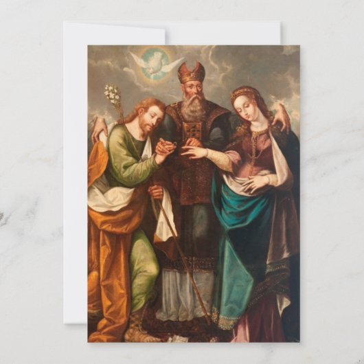 Vintag-katholische Hochzeitseinladung Einladung (Rückseite)