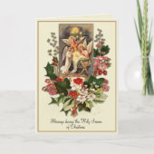 Vintag-katholische Weihnachten Jesus Krippe Karte (Vorderseite)