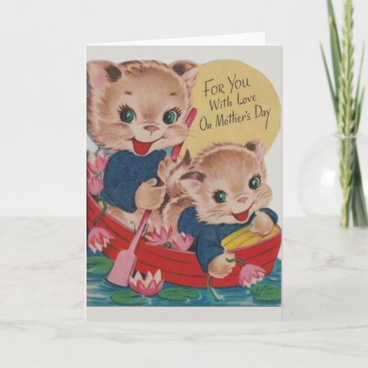 Vintag Kätzchen Muttertagskarte Karte (Vorderseite)