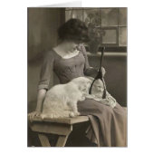 Vintag - Katze schaut im Spiegel, (Vorne)