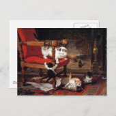 Vintag Katzen am Kamin Postkarte (Vorne/Hinten)