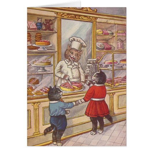 Vintag - Katzen besichtigen eine Bäckerei, (Vorne)