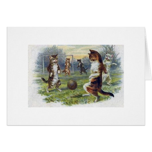 Vintag - Katzen, die Fußball spielen, (Vorderseite (Horizontal))
