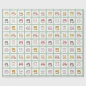 Vintag Katzen Gingham Geschenkpapier (Flach)