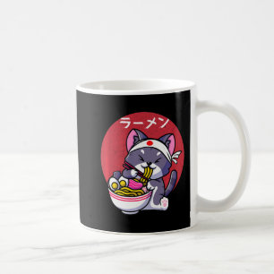 Vintag Kawaii Anime Ramen Cat Japanisches Lebensmi Kaffeetasse