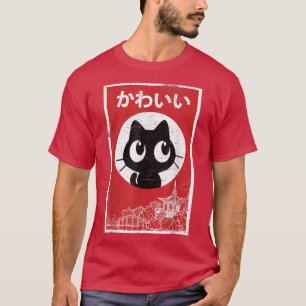 Vintag Kawaii Black Cat Ramen Lover Retro Japanes T-Shirt