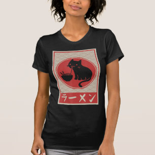 Vintag Kawaii Cat Ramen Anime japanische Gift Girl T-Shirt