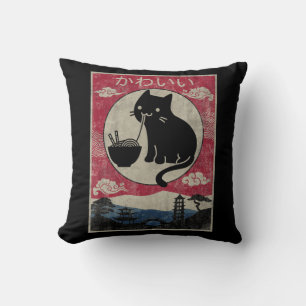 Vintag Kawaii Cat Ramen Anime Japanische Kinder Mä Kissen