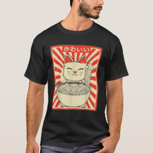 Vintag Kawaii Cat Ramen Lover Anime Retro Japanes T-Shirt