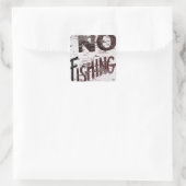 Vintag kein Fischereizeichen Quadratischer Aufkleber (Tasche)
