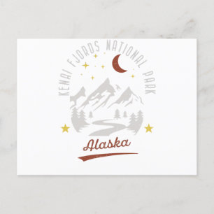 Vintag Kenai Fjords Nationalpark Alaska Postkarte