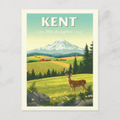 Vintag Kent Washington Postkarte (Vorderseite)