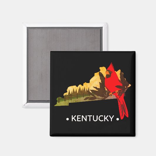 Vintag Kentucky Staat Magnet (Vorderseite/Rückseite)