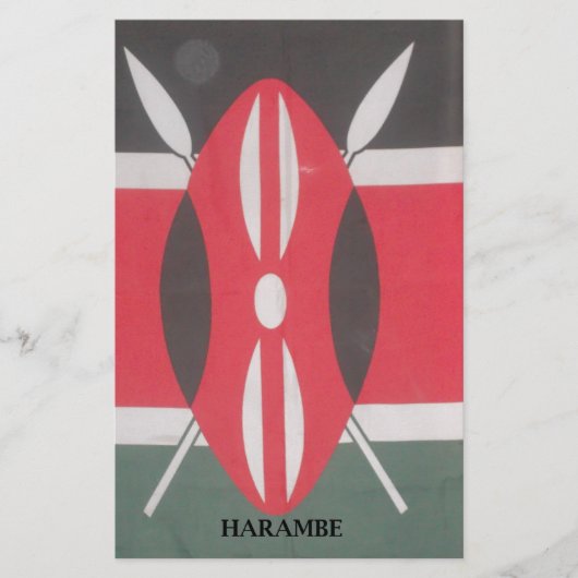 Vintag Kenya Flag Harambe Design Briefpapier (Vorderseite)