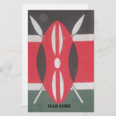 Vintag Kenya Flag Harambe Design Briefpapier (Vorne/Hinten)