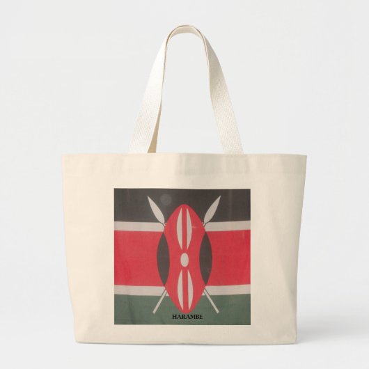 Vintag Kenya Flag Harambe Design Jumbo Stoffbeutel (Vorne)