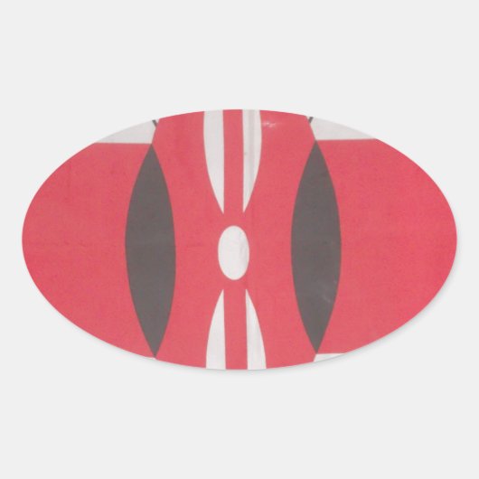 Vintag Kenya Flag Harambe Design Ovaler Aufkleber (Vorderseite)