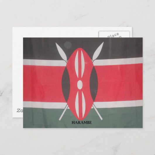 Vintag Kenya Flag Harambe Design Postkarte (Vorne/Hinten)