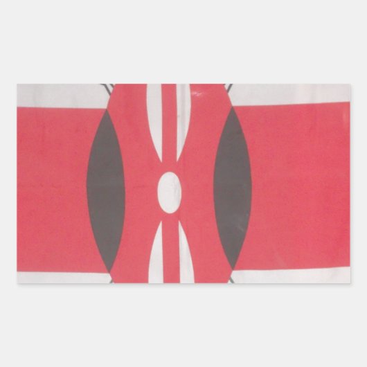Vintag Kenya Flag Harambe Design Rechteckiger Aufkleber (Vorderseite)