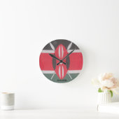 Vintag Kenya Flag Harambe Design Runde Wanduhr (Zuhause)
