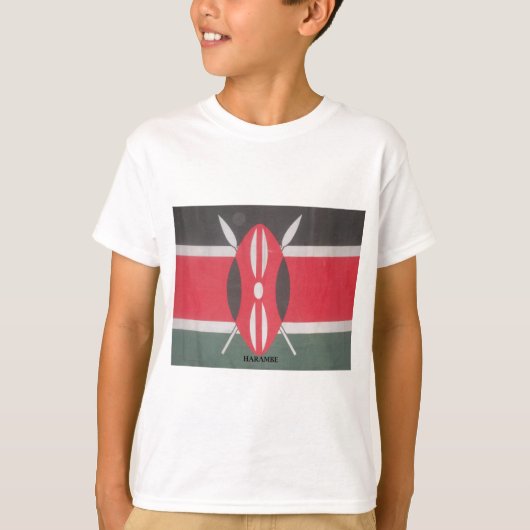 Vintag Kenya Flag Harambe Design T-Shirt (Vorderseite)