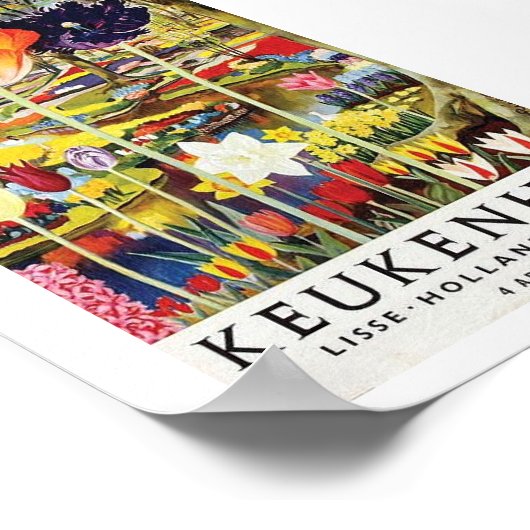 Vintag Keukenhof Holland Travel Poster (Ecke)