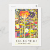 Vintag Keukenhof Holland Tulip Travel Poster Postkarte (Vorne/Hinten)