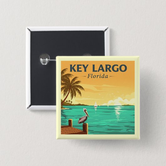 Vintag Key Largo Florida Button (Vorne & Hinten)