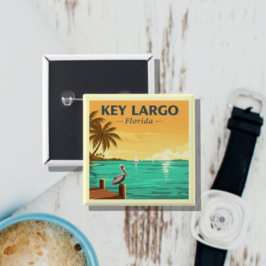 Vintag Key Largo Florida Button