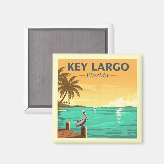 Vintag Key Largo Florida Magnet (Vorderseite/Rückseite)