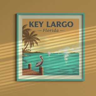 Vintag Key Largo Florida Poster