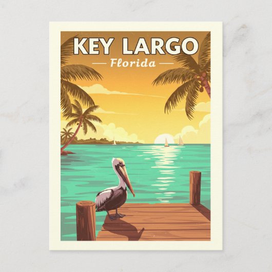 Vintag Key Largo Florida Postkarte (Vorderseite)