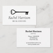 Vintag Key Real Anwesen Innenarchitektin Visitenkarte (Vorne/Hinten)