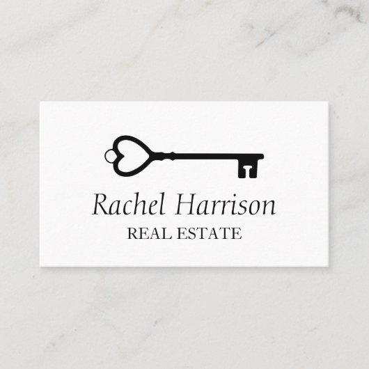 Vintag Key Real Anwesen Innenarchitektin Visitenkarte (Vorderseite)