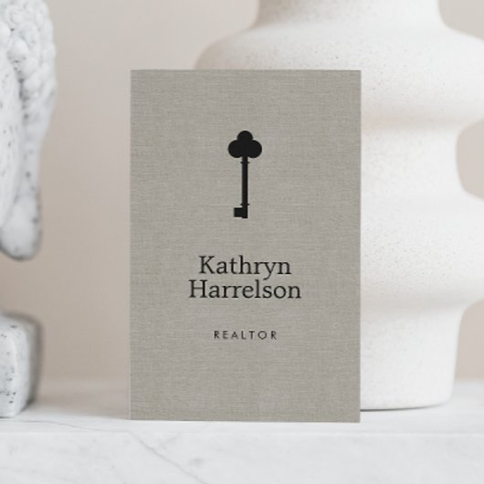 Vintag Key Realtor Real Anwesen Innenarchitekt Visitenkarte