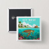 Vintag Key West Florida Button (Vorne & Hinten)