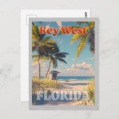 Vintag Key West Florida Postkarte (Vorne/Hinten)